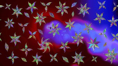 Küçük çiçekte güzel bir desen var. Çiçek kolajı. Doğa. Çiçek arkaplan. Raster deseni. Çiçek kompozisyonu. - Kahverengi çiçekler.