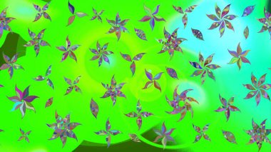 Raster illüstrasyonu. Renkli Bahar Teması eskiz kalıbı. Düz Çiçek Elementleri Tasarımı. Yeşil renkte zarif çiçekler ve suluboya..