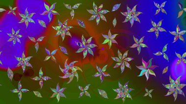 Raster - stok. Kahverengi çiçekli eskiz deseni, suluboya çiçek deseni, sevimli çiçek, duvar kağıdı, kart veya kumaş için fayanslı.