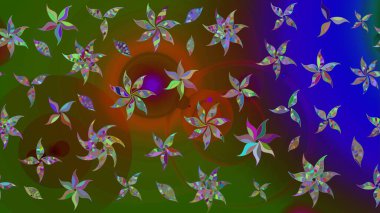 Moda arka planında parlak buketler. Eski usul küçük çiçekli şirin bir eskiz deseni. Kumaş, duvar kağıdı ve kağıt üzerine baskı yapmak için gelişen arka plan. Raster illüstrasyonu.