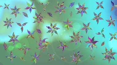 Yeşil renkli yeşil papatya deseni. Yeşil renklerde. Raster illüstrasyonu.