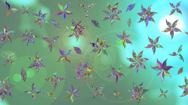 Yeşil renkte zarif çiçek buketi suluboya. Raster illüstrasyonu. Düz Çiçek Elementleri Tasarımı. Renkli Bahar Teması çizim şablonu.