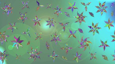 Yeşil renkli çiçekler. Gömlek baskısı için çiçek boyası. Çiçek eskiz kalıbı geçmişi.