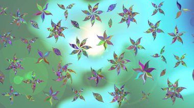 Mavi renkli çiçekler. Renkli Bahar temalı eskiz modeli. Çiçekli çiçek deseni, suluboya. Düz Çiçek Elementleri Tasarım Raster illüstrasyonu.