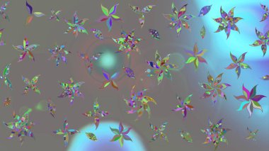 Renkli Bahar Teması eskiz kalıbı. Düz Çiçek Elementleri Tasarımı. Raster illüstrasyonundaki çiçek desenli çizim. Güzel kumaş deseni.