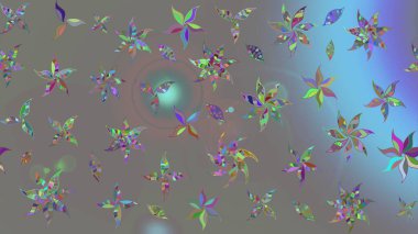 Düz Çiçek Elementleri Tasarımı. Renkli Yaz Temalı eskiz kalıbı. Modaya uygun kumaş deseni. Sevimli çiçek raster deseni.