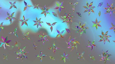 Küçük çiçekli yay deseni çiz. Suluboya stilinde gri renkte. Raster illüstrasyonu.