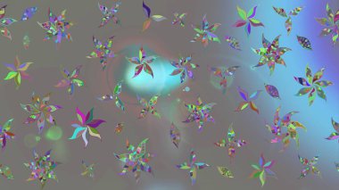 Güzel kumaş deseni. Gri renklerde. Raster illüstrasyonu. Raster illüstrasyonunda çiçek deseni çizimi.