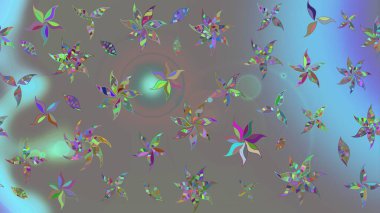 Tomurcukları papatya çiçekleri olan sevimli bir çiçek deseni. Kumaş, tekstil, duvar kağıdı baskısı için. Eski usul. Eskiz geçmişi. Miles Fleur, süslü püslü bir süs. Raster illüstrasyonu.