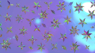 Renkli Bahar Teması eskiz kalıbı. Taslak desenli, modaya uygun kumaş deseni. Şirin çiçek elementleri. Düz Çiçek Elementleri Tasarımı. Raster illüstrasyonu.