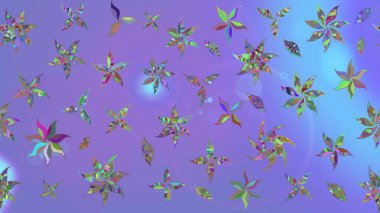 Yumuşak, mor renkte bahar çiçekleri. Raster çiçekleri klasik tarzda çizilmiş. Raster illüstrasyonu. Çiçekli yumuşak çizim deseni.