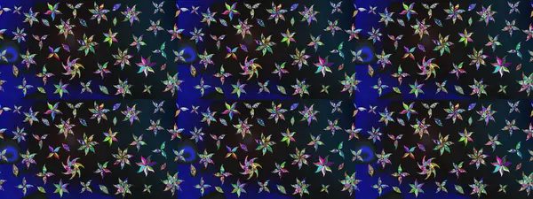 Düz Çiçek Elementleri Tasarımı. Raster illüstrasyonundaki çiçek desenli çizim. Renkli Bahar Teması eskiz kalıbı. Güzel kumaş deseni.