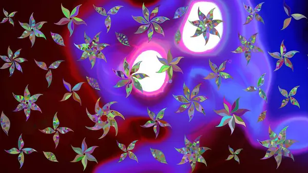 Raster illüstrasyonu. Mor renklerde. Çiçekli güzel suluboya desen.