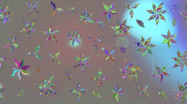 Raster Floral Illustration, Asyalı tekstil. Gri renkli etnik çiçeklerle zarif eskiz deseni.