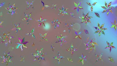 Robot resim. Raster illüstrasyonu. Küçük çiçekte sevimli çiçek deseni var..