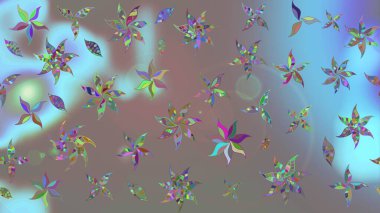 Yumuşak, yaz çiçekli arka plan. Çiçekli karalama şeklinde Raster çiçek deseni. Gri renkli çiçekler.