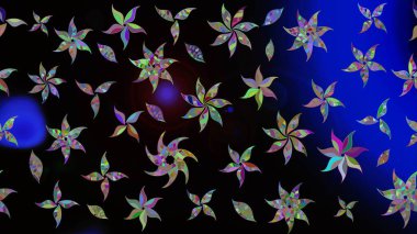 Şirin çiçekli, desenli, siyah renkli renkli bir eskiz. El çizimi çiçek çizimi deseni (fayans). Tekstil için suluboya çizim deseni.