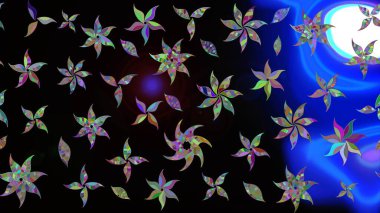 Modern gelişim, siyah raster arka plan duvar kâğıdı illüstrasyonu, klasik çizgi çizgisi, desenli desenli çiçekler, çiçekli süsler. Çiçekli el çizimi çizimi deseni.