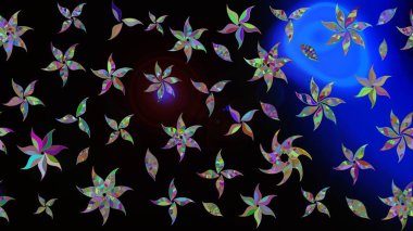 Çiçekli bahar çiçekleri. Küçük çiçekte güzel bir desen. Motley illüstrasyonu. Moda baskıları için zarif bir şablon. Küçük renkli çiçekler..