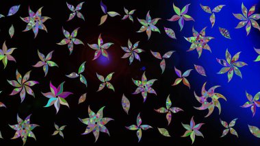 Renkli Bahar Teması eskiz kalıbı. Sevimli çiçek raster deseni. Düz Çiçek Elementleri Tasarımı. Siyah renkte çiçekler.