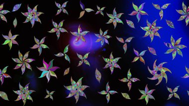 Siyah renkli çiçek desenli eskiz. Suluboya tarzında siyah renkte çiçekler.