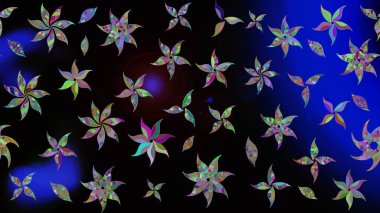 Küçük çiçekte güzel bir çiçek deseni var. Çiçekli çiçek deseni, suluboya. Raster deseni.