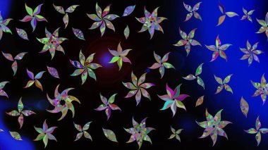 Çiçek desenli raster, siyah çizgi grafik desenli soyut raster arkaplan. Modern stil dokusu.