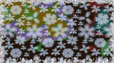 Moda baskısı, albüm, ambalaj kağıdı ve duvar kağıdı için zarif dekoratif süslemeler. Küçük çiçekli basit, dikişsiz desen. Raster illüstrasyonu. Tarafsız renklerde şirin çiçekler.