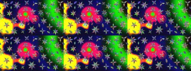 Düz Çiçek Elementleri Tasarımı. Renkli Bahar Teması eskiz kalıbı. Raster..