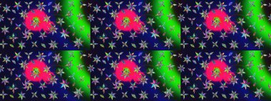 Gri renklerde bahar çiçekleri. Patlayan çiçekler soyut olarak yerleştirilmiş. Raster illüstrasyonu. Raster deseni.