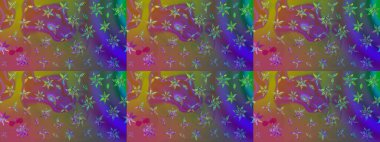 Kahverengi renkli çiçekler. Renkli Bahar Teması eskiz kalıbı. Düz Çiçek Elementleri Tasarımı. Sevimli çiçek raster deseni.