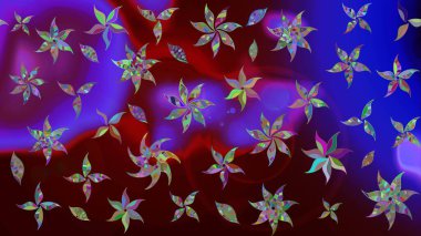 Raster suluboya çiçek deseni, narin çiçekler, kahverengi çiçekler, tebrik kartı şablonu. Güzel kumaş deseni.