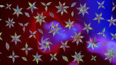 Raster Güzel kumaş deseni. Raster suluboya deseni, narin çiçekler, kahverengi çiçekler, tebrik kartı şablonu..