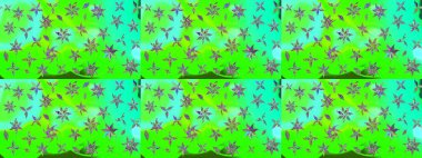 El çizimi, soyut ve süslü elementler. Klasik çiçekler. Suluboya resim taklit Raster çizimi. Yaz çiçekleri teması. Yeşil renkler.