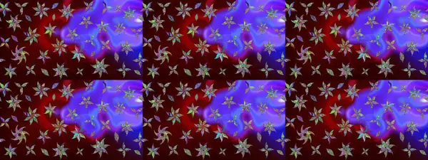 Kahverengi renkli çiçekler. Raster illüstrasyonu. Asya tekstil tarzında. Raster illüstrasyonu. Çiçek desenini çiz.