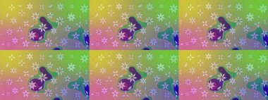 Çizim kalıbı. Renkli süs kenarı. Raster illüstrasyonu. Hint süsü. Yeşil renklerde. Çiçek duvar kağıdı.