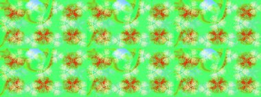 Yeşil, mavi ve nötr renklerde şirin kar taneleri. Kışın sembolü, mutlu noeller, mutlu yeni yıl kutlaması Raster illüstrasyonu. Soyut duvar kâğıdı, ambalaj dekorasyonu. Kar tanesi kadar basit..