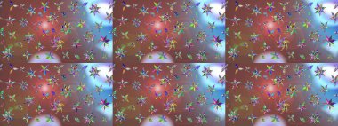 Raster illüstrasyonu. Kahverengi renklerde bahar çiçekleri. Raster çiçek desenli ve çiçekli..