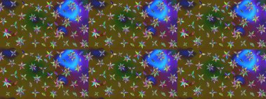 Raster düz çiçek çizim deseni. Yeşil renkli çiçekler. Tasarım hediye paketi, tebrik kartları, posterler ve afiş tasarımı.