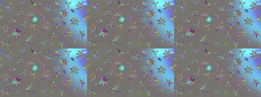 Kumaş, tekstil, duvar kağıdı baskısı için. Miles Fleur, süslü püslü bir süs. Eski usul. Tomurcukları papatya çiçekleri olan sevimli bir çiçek deseni. Raster illüstrasyonu. Taslak arkaplan.