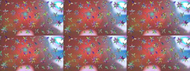 Robot resim. Raster illüstrasyonu. Küçük çiçekte sevimli çiçek deseni var..