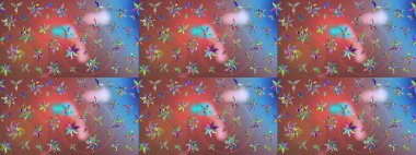 Robot resim. Küçük çiçekteki sevimli çiçek deseni. Raster illüstrasyonu.