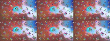 Raster illüstrasyonu. Renkli Bahar Teması eskiz kalıbı. Şirin çiçek elementleri. Düz Çiçek Elementleri Tasarımı. Çizim deseni Modaya uygun kumaş deseni.