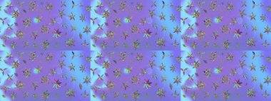 Küçük çiçekteki sevimli çiçek deseni. Yumuşak, yaz çiçekleri menekşe renklerinde. Raster deseni. Raster illüstrasyonu.