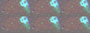 Raster - stok. Gri çiçekli eskiz deseni, suluboya çiçek deseni, sevimli çiçek, duvar kağıdı, kart veya kumaş için fayanslı.