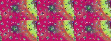 Çiçekli çiçek deseni, suluboya. Çiçekler morumsu renklerde. Renkli bahar temalı eskiz kalıbı arka planda. Düz Çiçek Elementleri Tasarım Raster illüstrasyonu.