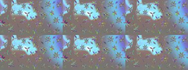 Küçük çiçekli yay deseni çiz. Suluboya stilinde gri renkte. Raster illüstrasyonu.