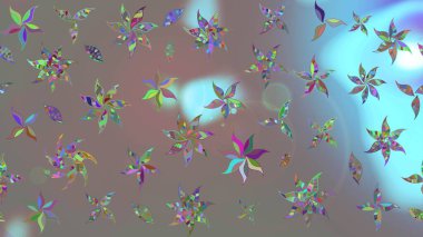 Modaya uygun kumaş deseni. Renkli Yaz Temalı eskiz kalıbı. Düz Çiçek Elementleri Tasarımı. Sevimli çiçek raster deseni.