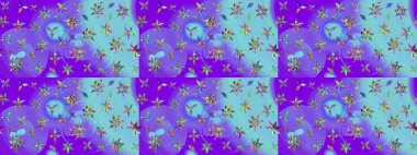 Küçük çiçekteki sevimli çiçek deseni. Mor renkte çiçekler.