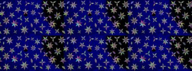 Çiçekli karalama şeklinde Raster çiçek deseni. Mavi renkli çiçekler. Nazik, narin çiçek arkaplanı.